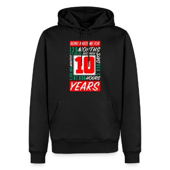 Kinder 10 Jahre Geburtstag Monate Stunden - Männer Premium Bio Hoodie - Schwarz - Vorne - Nico (187cm)