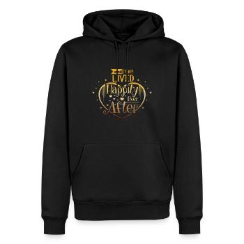 Heureux pour toujours - Sweat à capuche Premium bio Homme - noir - Devant - Nico (187cm)
