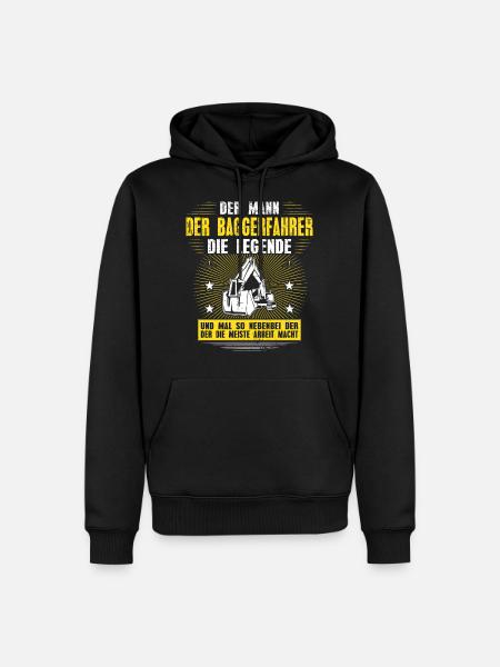 Baggerfahrer Legende Bagger Fahren Baustellen - Männer Premium Bio Hoodie - Schwarz