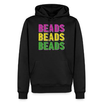 Perles Mardi Gras Carnival Mardi Gras costume cadeau - Sweat à capuche Premium bio Homme - noir - Devant - Nico (187cm)