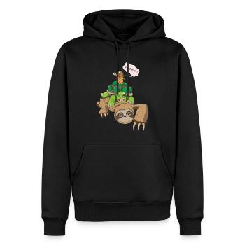 Faultier Schildkröten Schnecken Motiv Tierlieb - Männer Premium Bio Hoodie - Schwarz - Vorne - Nico (187cm)