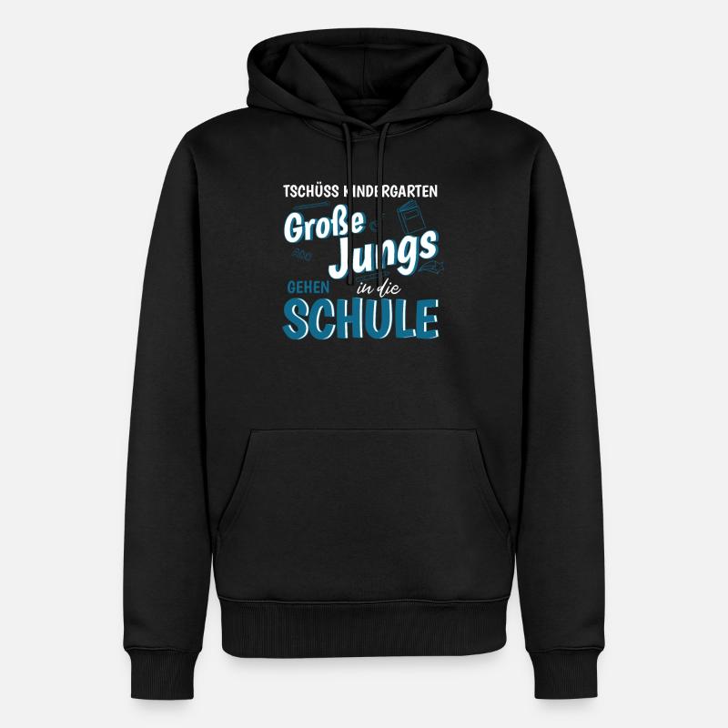 Tschüss Kindergarten Geschenk zur Einschulung - Männer Premium Bio Hoodie - Schwarz