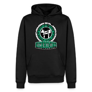 Kickboxing Kick Boxing Vintage Gift Idea - Men’s Premium Organic Hoodie - black - Front - Nico (187cm)