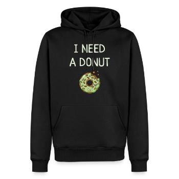 Donut - Sweat à capuche Premium bio Homme - noir - Devant - Nico (187cm)