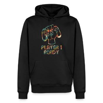 Player 1 Ready Gamer Gaming Controller Video Games - Männer Premium Bio Hoodie - Schwarz - Vorne - Nico (187cm)