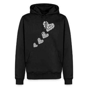 Hundepfoten Herz - Männer Premium Bio Hoodie - Schwarz - Vorne - Nico (187cm)
