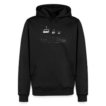 Skiwiese in Kärnten auf Gletscher am Berge Tirol - Männer Premium Bio Hoodie - Schwarz - Vorne - Nico (187cm)