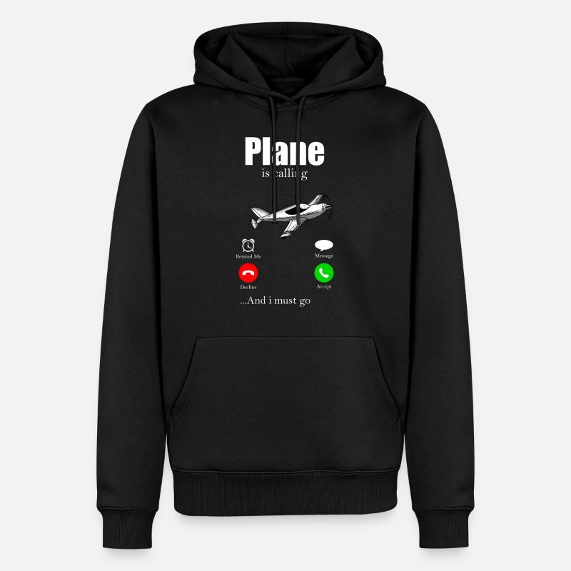 Pilot - Männer Premium Bio Hoodie - Schwarz