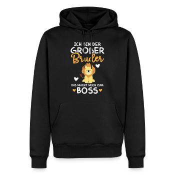 Großer Bruder Ich Bin Der Boss - Löwe - Männer Premium Bio Hoodie - Schwarz - Vorne - Nico (187cm)