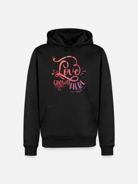 Love grows here - Men’s Premium Organic Hoodie - black