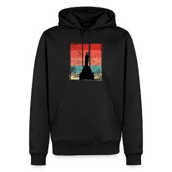 Detmold Hermannsdenkmal Retro Vintage Syle - Männer Premium Bio Hoodie - Schwarz - Vorne - Nico (187cm)