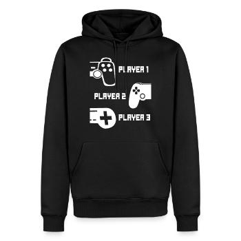 Gaming Player Gamer Controller - Partner Gaming - Männer Premium Bio Hoodie - Schwarz - Vorne - Nico (187cm)