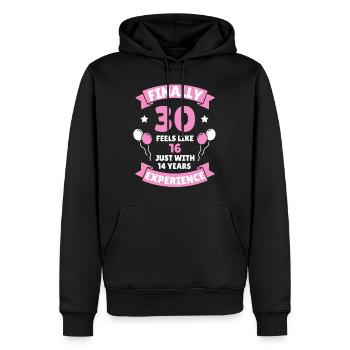 30e anniversaire cadeau de 30 ans - Sweat à capuche Premium bio Homme - noir - Devant - Nico (187cm)