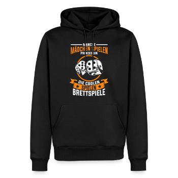 Brettspiele Mädchen - Männer Premium Bio Hoodie - Schwarz - Vorne - Nico (187cm)