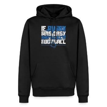 If Rugby was Easy they'd call it Football Rugby - Men’s Premium Organic Hoodie - black - Front - Nico (187cm)