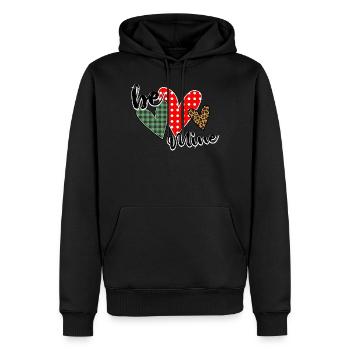 Be Mine Valentine - Sweat à capuche Premium bio Homme - noir - Devant - Nico (187cm)