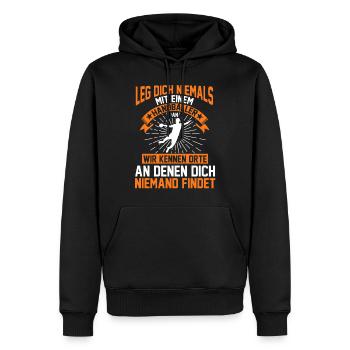 Handball Trainer Handballer Geschenk - Männer Premium Bio Hoodie - Schwarz - Vorne - Nico (187cm)