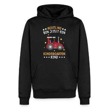 Ich Bin Jetzt Ein Kindergartenkind Traktor - Männer Premium Bio Hoodie - Schwarz - Vorne - Nico (187cm)