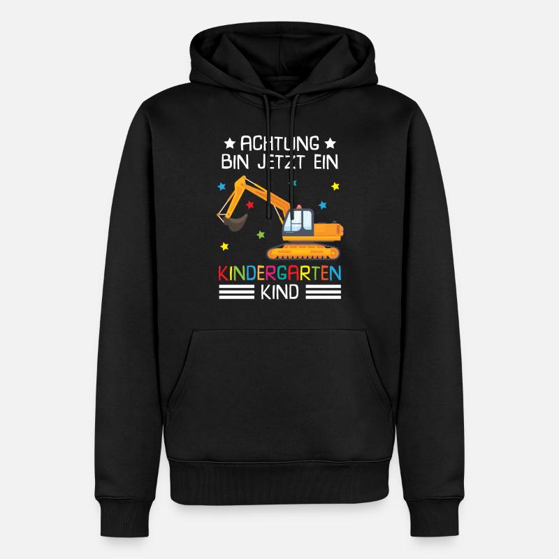 Ich Bin Jetzt Ein Kindergartenkind Bagger - Männer Premium Bio Hoodie - Schwarz