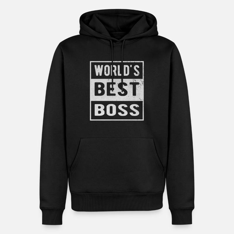 Worlds best boss - Männer Premium Bio Hoodie - Schwarz