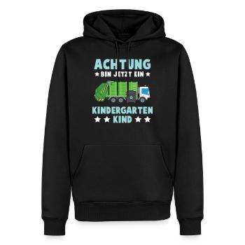 Ich Bin Jetzt Ein Kindergartenkind Müll Auto Mülla - Männer Premium Bio Hoodie - Schwarz - Vorne - Nico (187cm)