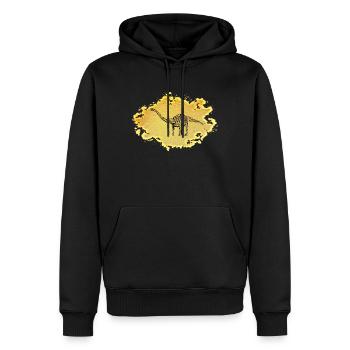Dinosaures - Sweat à capuche Premium bio Homme - noir - Devant - Nico (187cm)