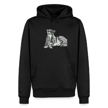 Guépard - Sweat à capuche Premium bio Homme - noir - Devant - Nico (187cm)