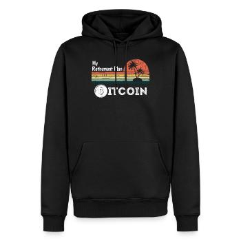 My retirement plan Bitcoin - Sweat à capuche Premium bio Homme - noir - Devant - Nico (187cm)