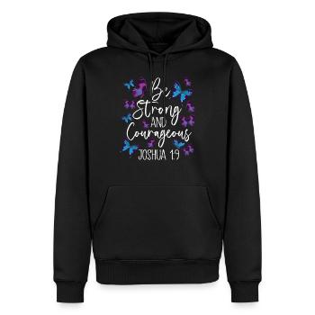 Religion biblique chrétienne - Sweat à capuche Premium bio Homme - noir - Devant - Nico (187cm)