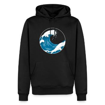 Die Große Welle Vor Kanagawa Hokusai Geschenk - Männer Premium Bio Hoodie - Schwarz - Vorne - Nico (187cm)