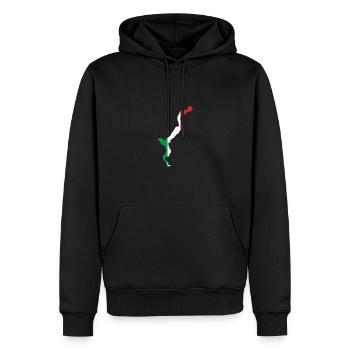 Lac Majeur Italie - Sweat à capuche Premium bio Homme - noir - Devant - Nico (187cm)