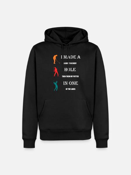 Golfen Golf Spruch Golfer Männer Geschenk - Männer Premium Bio Hoodie - Schwarz