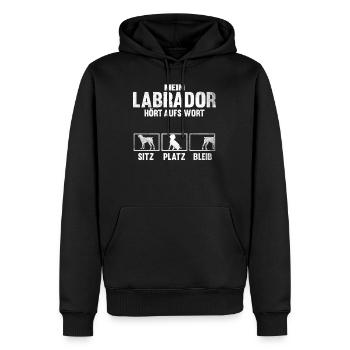 Labrador Hundespruch Hund Witzige Geschenkidee - Männer Premium Bio Hoodie - Schwarz - Vorne - Nico (187cm)
