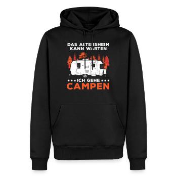 Camping Opa Wohnwagen Womo Geschenk - Männer Premium Bio Hoodie - Schwarz - Vorne - Nico (187cm)