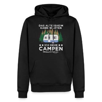 Camping Opa Wohnwagen Womo Geschenk - Männer Premium Bio Hoodie - Schwarz - Vorne - Nico (187cm)