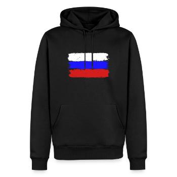 Drapeau de la Russie - Sweat à capuche Premium bio Homme - noir - Devant - Nico (187cm)