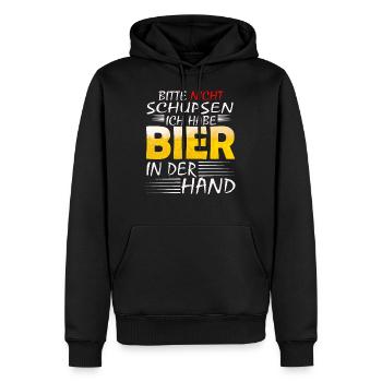 BITTE NICHT SCHUPSEN ICH HABE BIER Biere - Männer Premium Bio Hoodie - Schwarz - Vorne - Nico (187cm)