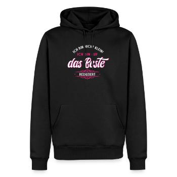 Bin Nicht Klein Ich Bin Auf das Beste Reduziert - Männer Premium Bio Hoodie - Schwarz - Vorne - Nico (187cm)