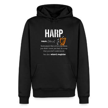 Harfe Musik Zither Instrument Engel Saiten Harp - Männer Premium Bio Hoodie - Schwarz - Vorne - Nico (187cm)