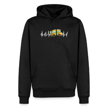 Bus - Männer Premium Bio Hoodie - Schwarz - Vorne - Nico (187cm)