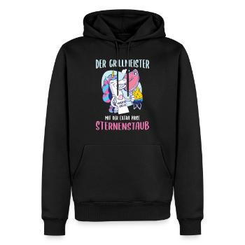 Grillmeister Einhorn Spruch Grillen Geschenkidee - Männer Premium Bio Hoodie - Schwarz - Vorne - Nico (187cm)
