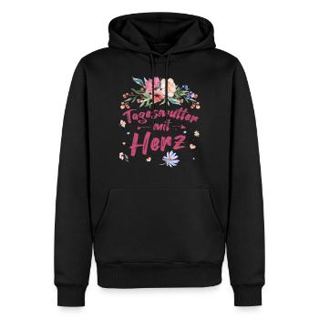 Tagesmutter Mit Herz Tagesmutter Wertschätzung - Männer Premium Bio Hoodie - Schwarz - Vorne - Nico (187cm)