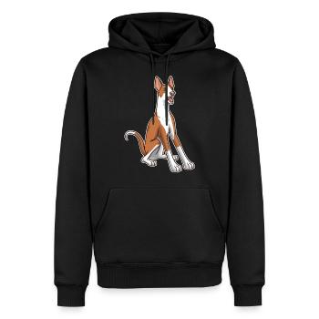 Podenco Hund Geschenkidee - Männer Premium Bio Hoodie - Schwarz - Vorne - Nico (187cm)