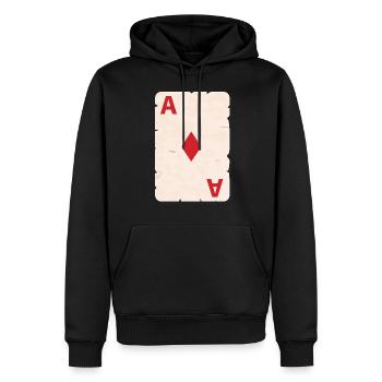 Poker Pokern Pokerspieler Geschenk Karo Ass - Männer Premium Bio Hoodie - Schwarz - Vorne - Nico (187cm)