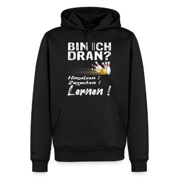 Kegeln Kegler Bowling Bowlingbahn Geschenk - Männer Premium Bio Hoodie - Schwarz - Vorne - Nico (187cm)