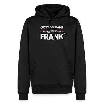 Franken Fränkisch Gott sei Dank Franke Geschenk - Männer Premium Bio Hoodie - Schwarz - Vorne - Nico (187cm)