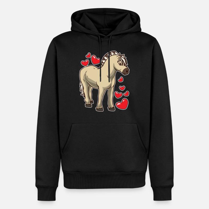 Fjordpferd Geschenk - Männer Premium Bio Hoodie - Schwarz
