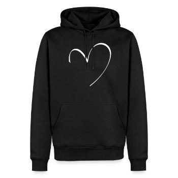 Coeur - Sweat à capuche Premium bio Homme - noir - Devant - Nico (187cm)