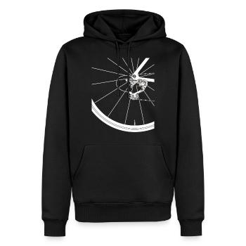 Vélo de course - Sweat à capuche Premium bio Homme - noir - Devant - Nico (187cm)