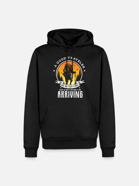 Backpacking Design für einen Backpacker - Männer Premium Bio Hoodie - Schwarz